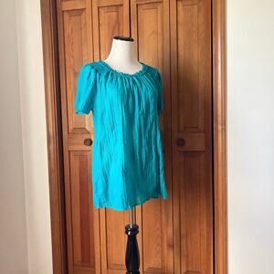 Kim Rogers Teal Blue Pullover Top, Size M
